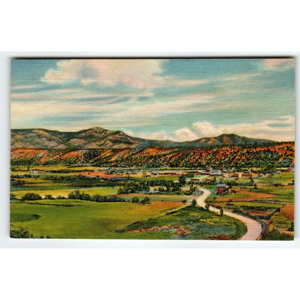 Sangre De Cristo Mountains Taos Raton New Mexico Postcard Linen Curt Teich